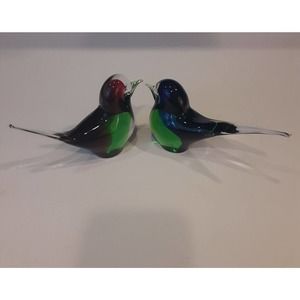 Murano? Handblown Glass Birds Colorful Wave Simple Elegance
